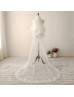 Ivory Lace Bling Sequins Two Layer Long Wedding Veil Popular Bridal Veil